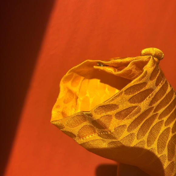 ❤️Vintage Lady France 100% Silk Yellow Dress Sz 4 - Picture 6 of 8